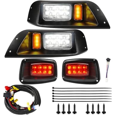 VYYOKMU LED Headlight and Tail Light Kit for EZGO TXT 1996-2013 Gas and Electric, Street Legal 12V LED Kit