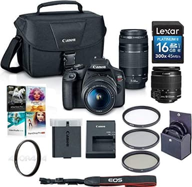 Canon EOS Rebel T7 DSLR Camera 2 Lens Kit with EF-S 18-55mm is II & EF 75-300mm III Lenses, 24.1MP APS-C, Full HD, Wi-Fi, Bundle w/32GB SD Card | Filter Kit | Canon 1-Year Warranty
