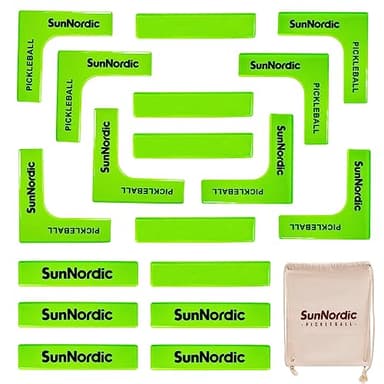 SunNordic Pickleball Court Marker Kit, Official Size Pickleball Court Lines Set with Drawstring Bag, Create Your Own Pickleball Court for Driveway, Backyard, Park & Lawn