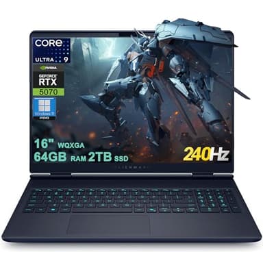 Dell Alienware 16X Aurora Gaming AI Laptop 16" WQXGA 240Hz (100% DCI-P3) Intel 24-core Ultra 9 275HX 64GB RAM 2TB SSD GeForce RTX 5070 (Up to 798 AI Tops) Thunderbolt Win11Pro w/Copilot