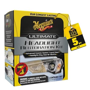 Meguiar's Ultimate Headlight Restoration Kit - The Perfect Headlight Repair Kit to Remove Yellowing and Cloudiness from Headlights - Easy to Use and Seals Headlights with 18 Plus Months of Protection