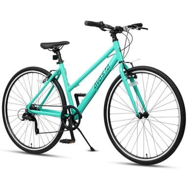 AVASTA Road Bike for Women Female Lightweight Step Through 700C Aluminum Alloy 17 Inch Frame City Commuter Comfort Lady Bicycle, 7-Speed Drivetrain, Color Mint Green