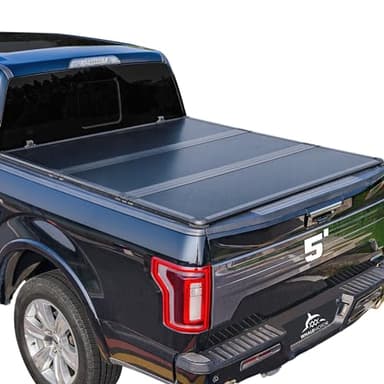 Hard FoldingTruck Bed Tonneau Cover Compatible with Jeep Gladiator JT 2020 2021 2022 2023 2024 2025 5 ft Box w/or w/o Trail Rail, Tri Fold Style