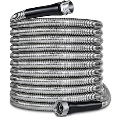 50ft Garden Hsoe - 2026 New 304 Stainless Steel Garden Hose with 3/4'' Fittings – Lightweight, Durable, and Kink-Free, Metal Water Hoses for Gardening