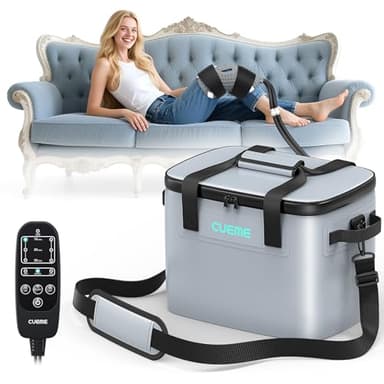 CUEME Cold Therapy Machine with Programmable Timer, Ice Machine for Knee After Surgery, Knee Replacement Recovery System, Cryotherapy Pain Relief, w/Compression Pad for Shoulder, Hip, Ankle and Foot