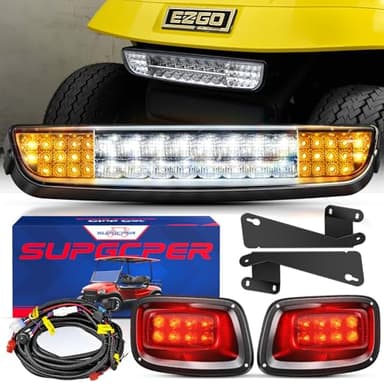 SUPGCPER EZGO LED Headlight Taillight Kit for TXT 1996-2013 Carts, 12V Golf Cart LED Light Bar Kit with Wiring Harness Switch, High-Brightness Street Legal Light Kit