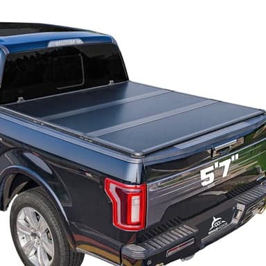 Hard Folding Truck Bed Tonneau Cover Compatiable with Dodge Ram 1500 Classic&New(2009-2026) 5.7 FT Short Box w/o Rambox, Tri Fold Style