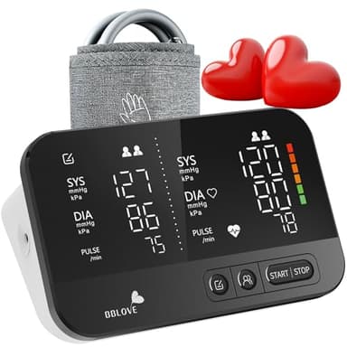 Clinical Accurate Blood Pressure Monitors for Home Use, Dual-Screen Automatic Blood Pressure Machine, XL Adjustable Blood Pressure Cuff, 2 Users, Voice & Mute, User-Friendly, One-Touch Operation