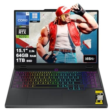 Lenovo Legion 5i AI-Powered Gaming Laptop 15.1" WQXGA 2560x1600 OLED 165Hz Intel 24-core i9-14900HX 64GB DDR5 1TB SSD GeForce RTX 5070 (Up to 798 AI Tops) RGB Backlit Win11Pro ICP Hub w/Copilot AI