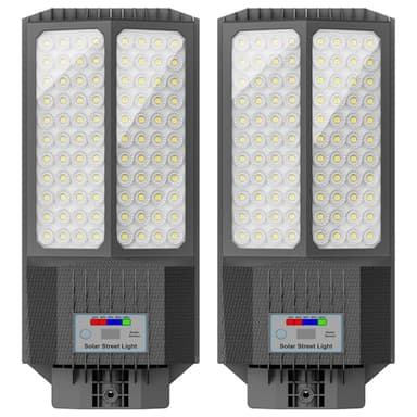 Jadisi 2026 New Solar Street Light, Solar Street Lights Outdoor Waterproof Dusk to Dawn 7000K LED Security Flood Light with Motion Sensor and Remote Control for Pathway, Entryway & Yard