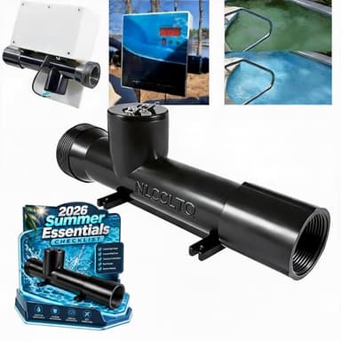 NLCCLTQ Upgraded Solar Pool Ionizer for Above Ground 4CH4002-R System Lonizer Copper Solor Powered Supplies Cleaner Main Access Power Swimming Chamber Replacement Ionization Controller Treatment