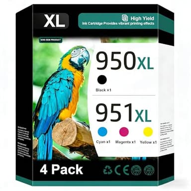 950XL and 951XL Ink Cartridges Combo Pack (4-Pack) Replacement for HP 950XL 951XL Ink Cartridges for HP Printers OfficeJet 8600 Series Pro 251dw, 8100, 8600 Series