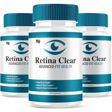 (3 Pack) Retina Clear Advanced Eye Health Supplement, Retina Clear Max Strength Overall Vision & Wellness Supplement, RetinaClear Advanced Vision Support and Eye Health Formula Pills (180 Capsules)