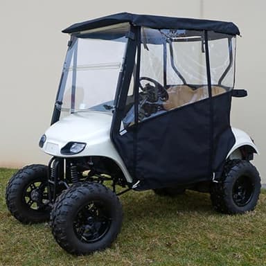 Red Hawk ENC-013 Odyssey Enclosure Compatible with/Replacement for E-Z-Go TXT 2014 and Newer Black Color, Over the Top, Drivable 2-Passenger & 3-Sided Enclosure Golf Carts