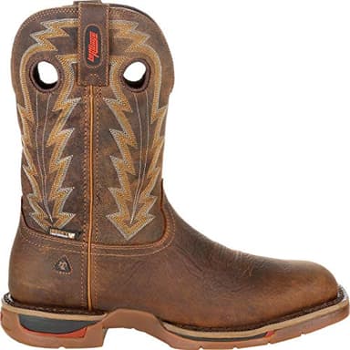ROCKY Long Range Composite Toe Waterproof Western Boot, Distressed Brown, Size 10(M)