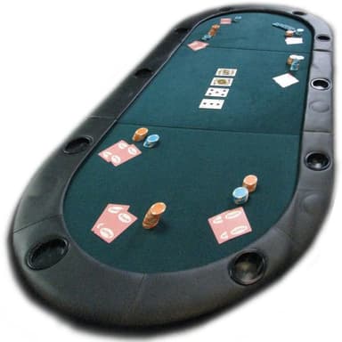 Foldable Poker Table Top - Water-Resistant Folding Mat with Cupholders and Padded Edges - Seats up to 10 People by Trademark Poker (Green)