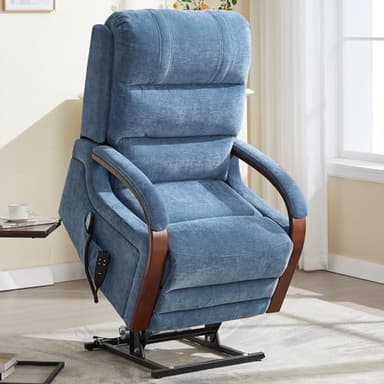 Trustyue Dual Motor Power Lift Recliner Chair, Lift Chair with Massage and Heat for Elderly, Lay Flat Recliner, Standing Assistance, Infinite Position Reclining, Living Room Chair,