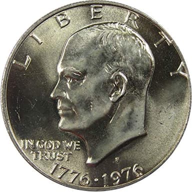 1976 S Type 1 Eisenhower Dollar BU Uncirculated 40% Silver IKE $1 Coin