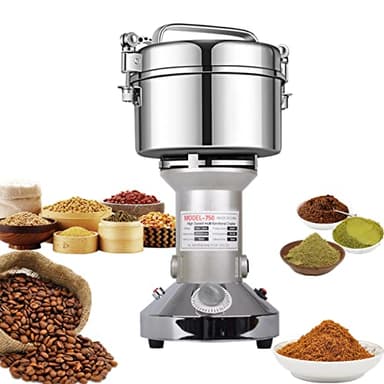 Grain Mill Grinder 750g High Speed Electric Stainless Steel Grinder Cereals Corn Flour Pulverizer Powder Machine for Dry Spice Herbs Grains Coffee Rice Pepper