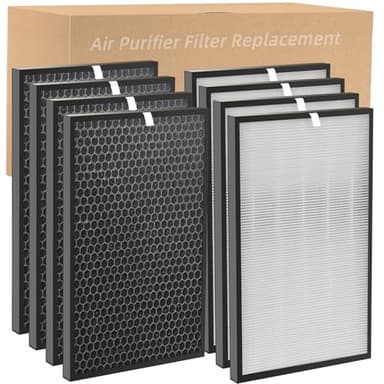 8-Pack 5500 Replacement Filter Compatible with AD5000 /5500 Air Puri-fier, Includes 4 Filters + 4 Activated Filters