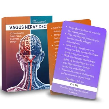 Momentum Boards Vagus Nerve Deck 70 Exercise Cards for Vagus Nerve Reset and Stimulation Practices Non Electric Calming Toolkit for Anxiety Stress and Nervous System Support