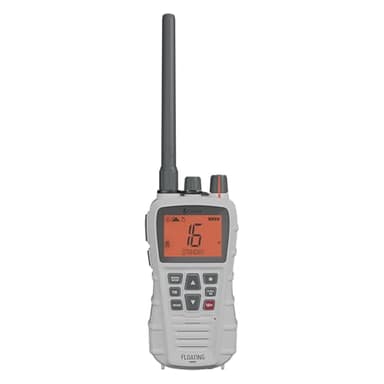 Cobra BlueBound 350 VHF Handheld Marine Radio - White – 6-Watt, Floating, Long Range, NOAA Weather Alerts, International Functionality, IPX7 Waterproof, USB-C, Submersible, LCD Screen, Belt Clip