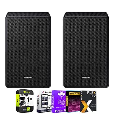 Samsung SWA-9500S - Wireless Rear Speaker Kit w/Dolby Atmos/DTS:X Bundle with Tech Smart USA Audio Entertainment Essentials Bundle + 1 YR CPS Enhanced Protection Pack
