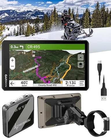 Garmin Tread 2 Powersport Navigator - 6" Glove-Friendly Display, Built for Extreme Weather, Preloaded Mapping, Snowmobile Trails for U.S. and Canada with Wearable4U Portable 5000mAh Charger Bundle