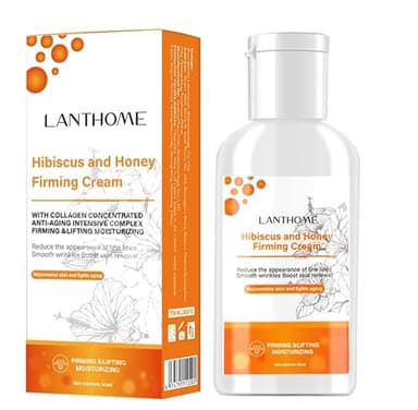 Lanthome Hibiscus and Honey Firming Cream(60ML), Neck Firming Skin Tightening Cream With Collagen & Hyaluronic Acid, Reduces the Look of Neck Lines,Tightens,& Smooths