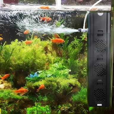 COOSPIDER Aquarium Filter 400GPH for Large 40-150 Gallon Fish Tank & Cold Plunge Hot Tub, Small Koi Pond Filter, Clear Wavemaker Oxygen Supply for Saltwater Freshwater (Black)