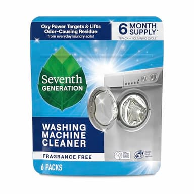 Seventh Generation Washing Machine Cleaner 6 Count Free & Clear Targets Odor-Causing Residue Powered by Oxy Power 4.2 oz