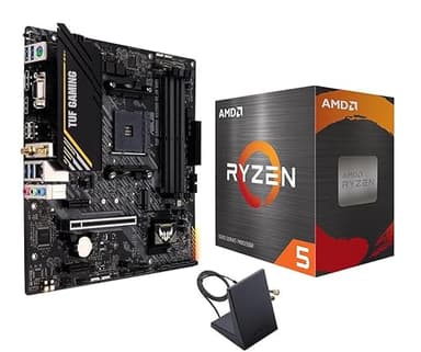 Micro Center AMD Ryzen 5 5500 Desktop Processor with ASUS TUF Gaming A520M-PLUS (WiFi) AM4 microATX Motherboard (M.2 Support, 802.11ac Wi-Fi, DisplayPort, HDMI)