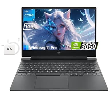 HP Victus 15.6" FHD 144Hz Gaming Laptop, 64GB RAM 1TB SSD Intel 8-Core i5-12450H(Beat i7-11800H), NVIDIA GeForce RTX 3050 for Laptop Gamer with Backlit Keyboard Wi-Fi 6 Bluetooth 5.4 Win 11 Pro
