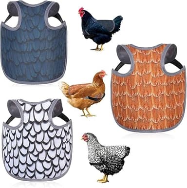 SNMGK Chicken Saddle for Hens - Chicken Aprons for Hens With Adjustable Straps, Chicken Aprons & Vest Jacket for Hens (Black, White, Yellow)