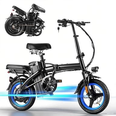 Folding Electric Bike for Adults, 500W Motor 25MPH & 35Miles Long Range, 14” Mini E-Bike with Removable 48V 576Wh Battery, UL Certified Electric Bicycle for Commuting & Teens