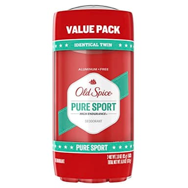 Old Spice Aluminum Free Deodorant For Men, High Endurance, 24/7 Sweat Defense to Eliminate Odors, 24/7 Freshness & Lasting Scent, Pure Sport Scent, 3.0 oz (Pack of 2)