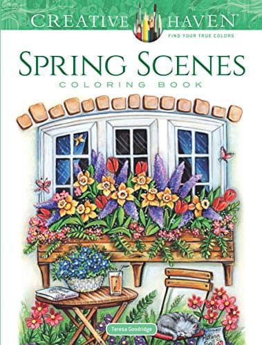 Creative Haven Spring Scenes Coloring Book (Adult Coloring Books: Seasons)